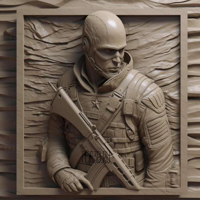 Winter Soldier 4 stl model for CNC